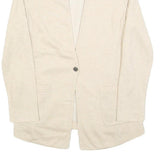 TOMMY HILFIGER Womens Cream Plain Cardigan Button Up Regular Size M Cotton Blend