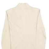 TOMMY HILFIGER Womens Cream Plain Cardigan Button Up Regular Size M Cotton Blend