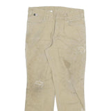 CARHARTT Mens Regular Fit Beige Cotton Blend Trousers W30 L30 Workwear Zip