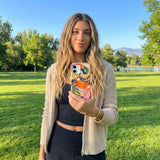 Seashell Cancer Crab iPhone 15 Pro Case - Lifestyle photo showing phone case in use