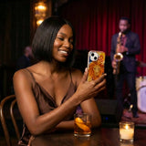 Seashell Leo Lion iPhone 14 Case - Lifestyle photo showing phone case in use
