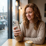 London Fog Ice Ring iPhone 14 Case - Lifestyle photo showing phone case in use