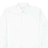 POSIDEN Mens White Striped Shirt L Classic Long Sleeve Button Down Smart Casual
