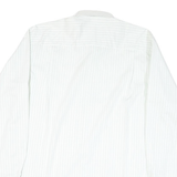 POSIDEN Mens White Striped Shirt L Classic Long Sleeve Button Down Smart Casual