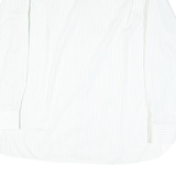 POSIDEN Mens White Striped Shirt L Classic Long Sleeve Button Down Smart Casual