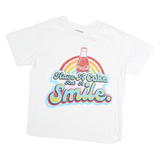 COCA COLA Womens White Have A Coke And A Smile Graphic T-Shirt L Short Sleeve