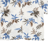 CROFT & BARROW Mens White & Blue Hawaiian Shirt 2XL Rayon Relaxed Fit Tropical