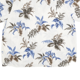 CROFT & BARROW Mens White & Blue Hawaiian Shirt 2XL Rayon Relaxed Fit Tropical