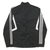 ADIDAS Womens Black & White Zip Track Jacket XL Polyester Blend Plain