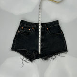 Levis Denim Shorts - 26W UK 6 Black Cotton