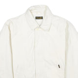WRANGLER Mens White Cotton Zip Jacket XL Plain Casual Classic Outerwear