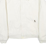 WRANGLER Mens White Cotton Zip Jacket XL Plain Casual Classic Outerwear