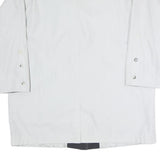 Womens White & Grey Button Closure Jacket XL Polyester Blend Classic Plain Style
