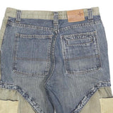 WORKSHOP Mens Shorts Beige & Blue Cargo Patch M W32 Utility Cotton Blend