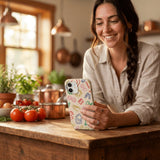 Seashell Carbs iPhone 15 Pro Case - Lifestyle photo showing phone case in use