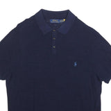 POLO RALPH LAUREN Mens Blue Polo Shirt XL Cotton Blend Short Sleeve Classic Fit