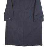 Mens Navy Blue Classic Cotton Button Jacket L Plain Long Sleeve Casual Smart