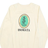 HANES Womens Cream Isomata Sweatshirt Crew Neck M Casual Cotton Pullover