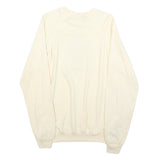 HANES Womens Cream Isomata Sweatshirt Crew Neck M Casual Cotton Pullover
