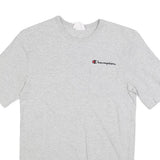 CHAMPION Mens Grey S T-Shirt Short Sleeve Crew Neck Cotton Blend Classic Logo