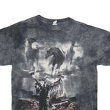 DELTA Mens Black Tie Dye Graphic T-Shirt M Short Sleeve Crew Neck Cotton