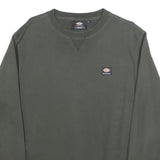 DICKIES Mens Green Crew Neck M Small Logo Patch Cotton Sweatshirt Workwear