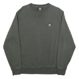 DICKIES Mens Green Crew Neck M Small Logo Patch Cotton Sweatshirt Workwear