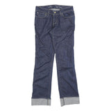 LEVI'S Womens Regular Blue Denim Rinse Fit Straight Leg Jeans W28 L30 Cuffed
