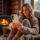 Seashell Be Merry Samsung Galaxy S25 Case - Lifestyle photo showing phone case in use