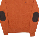CHAPS Mens Orange Pullover Plain Roll Neck Basic Knit XL Button Collar Jumper