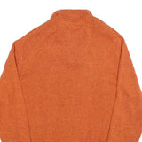 CHAPS Mens Orange Pullover Plain Roll Neck Basic Knit XL Button Collar Jumper