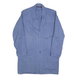 PECHEUR Mens Blue Cotton Button Jacket M Plain Classic Workwear Casual
