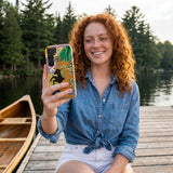 Seashell Capricorn Sea Goat Samsung Galaxy S25 Case - Lifestyle photo showing phone case in use