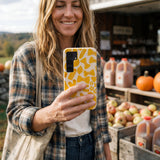 Seashell Noodle Fiesta Samsung Galaxy S25 Case - Lifestyle photo showing phone case in use