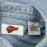 Budweiser Winners Circle Nascar Denim Shirt - Large Light Wash Cotton