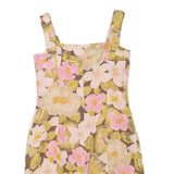 HANAE MORIS PARIS Womens Brown & Pink Floral Cotton Blend Mini Dress M Summer