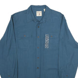 RED HEAD Mens Blue Cotton Shirt L Casual Workwear Button Pockets
