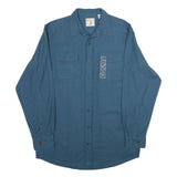 RED HEAD Mens Blue Cotton Shirt L Casual Workwear Button Pockets
