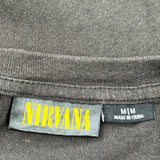 Smiley Face Logo Nirvana Band T-Shirt - Medium Black Cotton