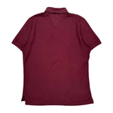 Tommy Hilfiger Polo Shirt - Large Burgundy Cotton