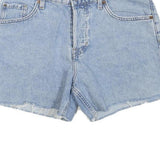 LEVI'S Womens Shorts Blue Denim Casual M W32 Cotton Blend Frayed Hem