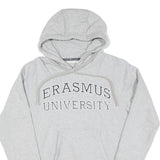 Mens Grey Erasmus University Cotton Pullover Hoodie XS Lightweight Casual