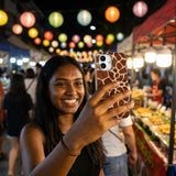 Seashell Giraffe iPhone 15 Pro Case - Lifestyle photo showing phone case in use
