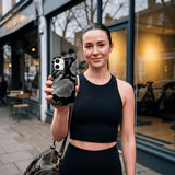 Black Snake Scale iPhone 16 Pro Max Case - Lifestyle photo showing phone case in use