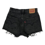 Levis Denim Shorts - 26W UK 6 Black Cotton
