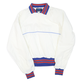 APHA Womens White Blue & Red Zip Jacket L Polyester Blend Plain Casual