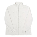 TOMMY HILFIGER Womens White Jacket L Polyester Plain Zip Button Pocket