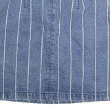 TWIK Womens Blue Denim Pinstripe Mini Cotton Blend Skirt XS Stylish Casual