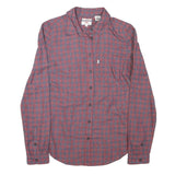 TOMMY HILFIGER Womens Red & Blue Check Shirt XS Cotton Blend Button Long Sleeve