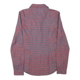 TOMMY HILFIGER Womens Red & Blue Check Shirt XS Cotton Blend Button Long Sleeve